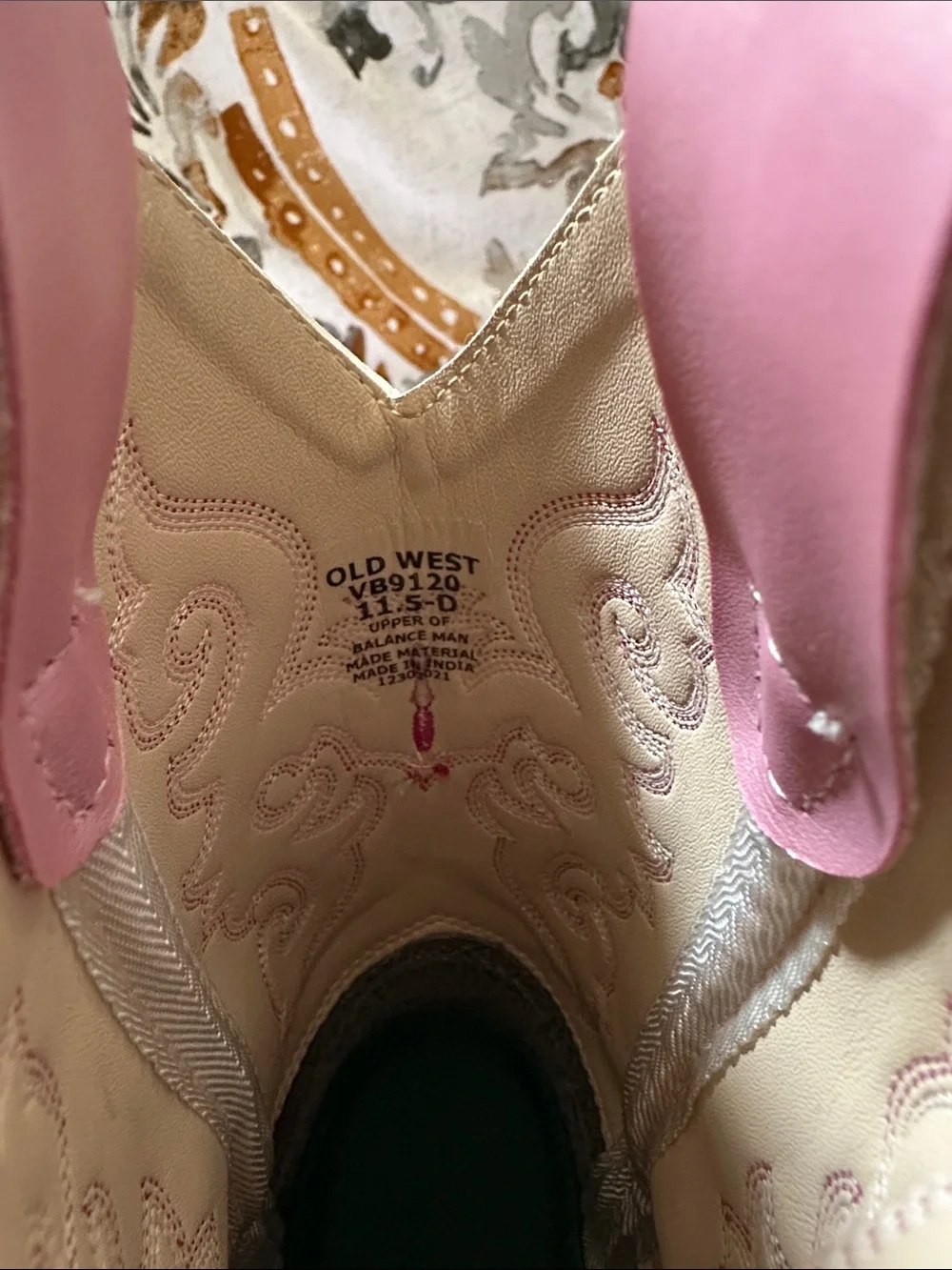 Old West Pink Western Cowboy Boots